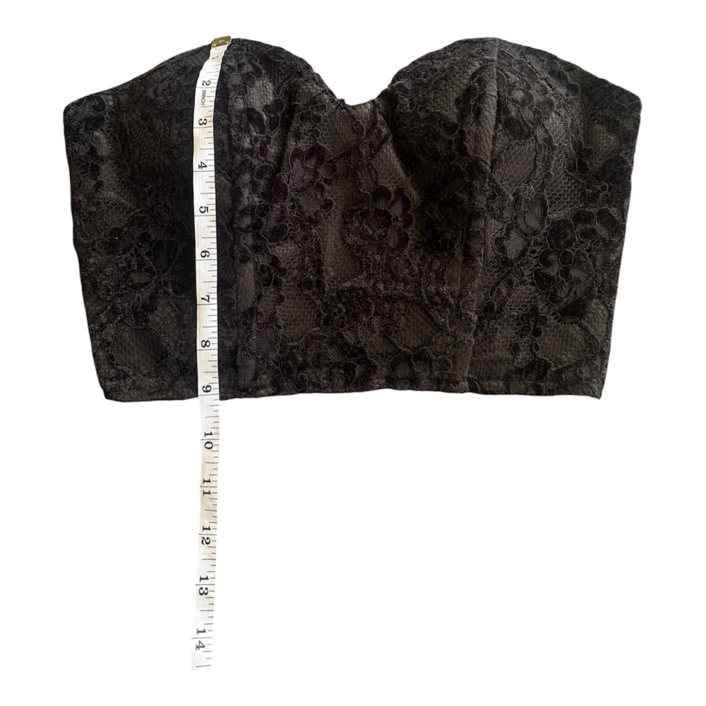 Naked Wardrobe Black Lace Bustier Corset Top XS | Strapless Structured Crop Top - Picture 3 of 7
